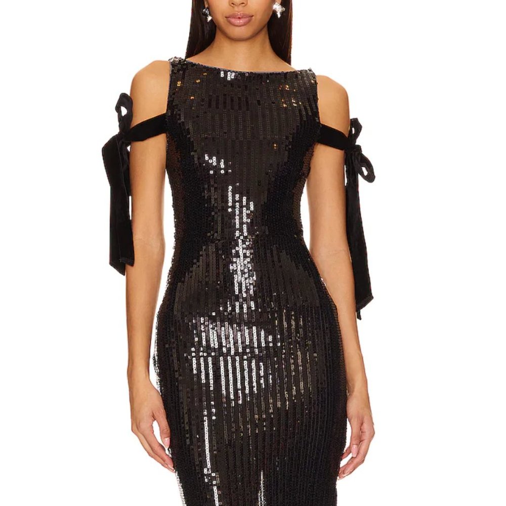 Black Sequin Camila Coelho Alayna Gown